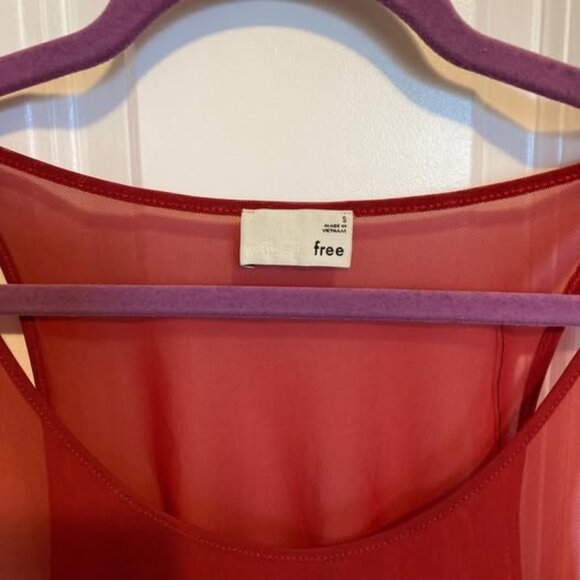 Wilfred Free Sheer Red Tank Top, Size Small - Picture 2 of 3